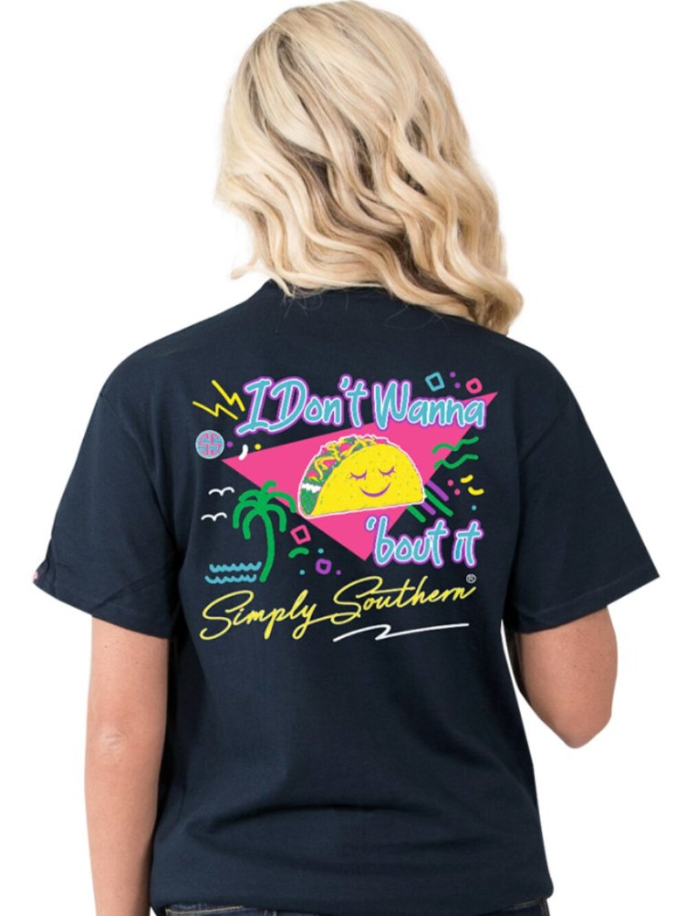 Simply Southern Women's T-Shirt Navy "I Don't Wanna Taco Bout It" Graphic - XL